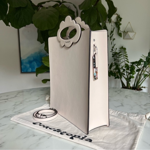 COACH Cloud Handle Tote In Coachtopia Leather CT383 Ivory Crossbody Shoulder Bag - Picture 5 of 16